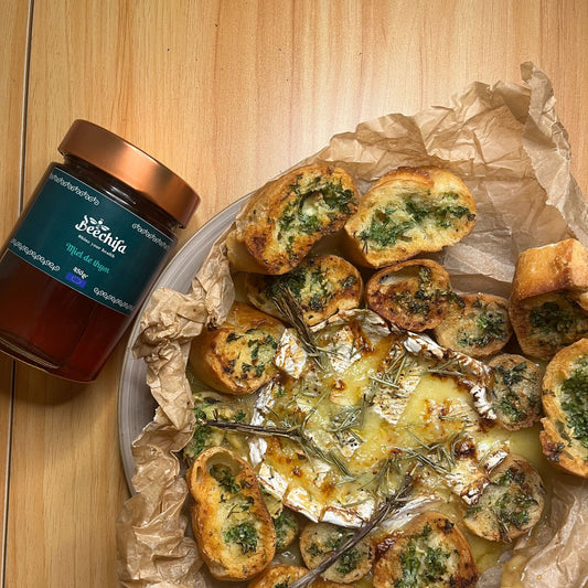 Camembert rôti au miel de thym