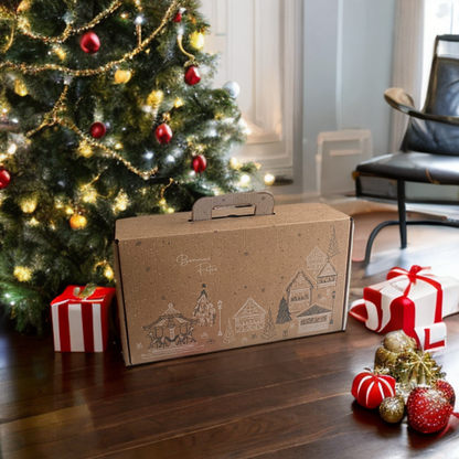 Christmas village suitcase