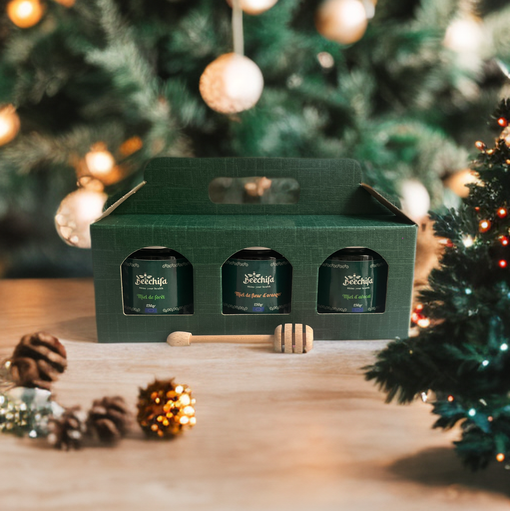 Coffret cadeau 3 pots de miel liquide 250g