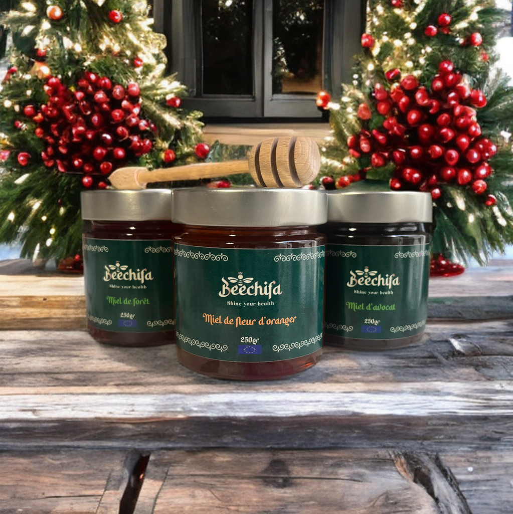 Coffret cadeau 3 pots de miel liquide 250g