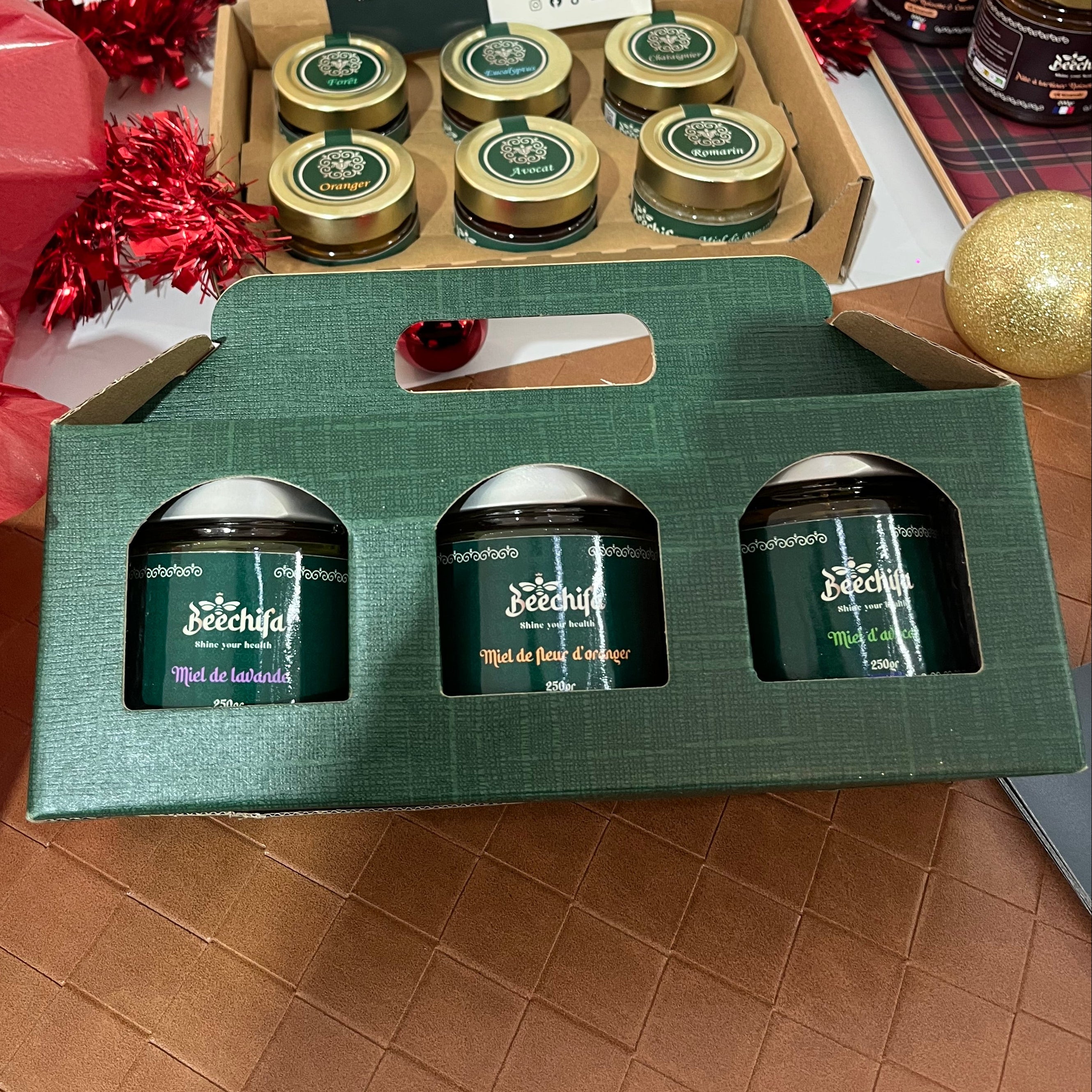 Coffret cadeau 3 pots de miel liquide 250g